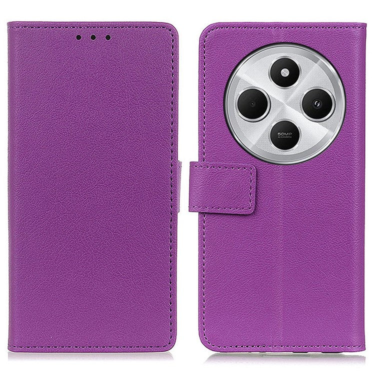 For Xiaomi Poco C75 4G / Redmi 14R 5G / 14C 4G Case PU Leather Stand Wallet Phone Cover - Purple
