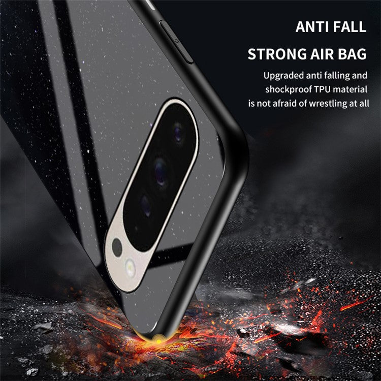 For Google Pixel 9 / Pixel 9 Pro Case Starry Sky Pattern Tempered Glass Phone Cover - Cosmic Starry Sky