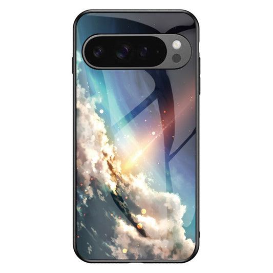 For Google Pixel 9 Pro XL Case Starry Sky Pattern Tempered Glass Phone Cover - Bright Starry Sky