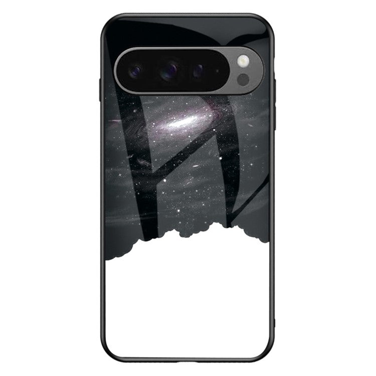 For Google Pixel 9 Pro XL Case Starry Sky Pattern Tempered Glass Phone Cover - Cosmic Starry Sky