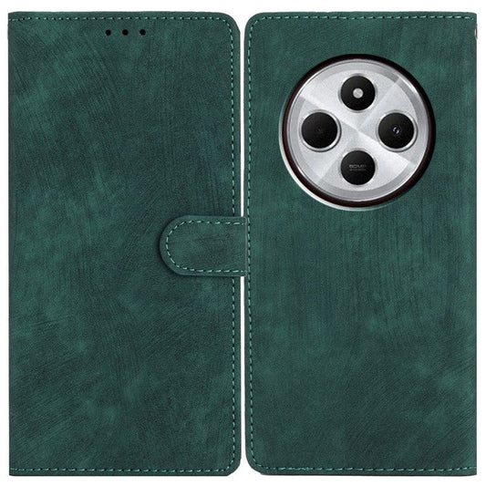 For Xiaomi Poco C75 4G / Redmi 14R 5G / 14C 4G Case with Card Clots Skin-Touch PU Leather Phone Cover Stand - Green