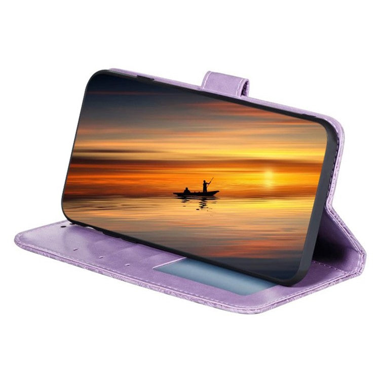 For Google Pixel 9 Pro  /  9 Case Lace Flowers PU Leather Flip Wallet Phone Cover - Purple