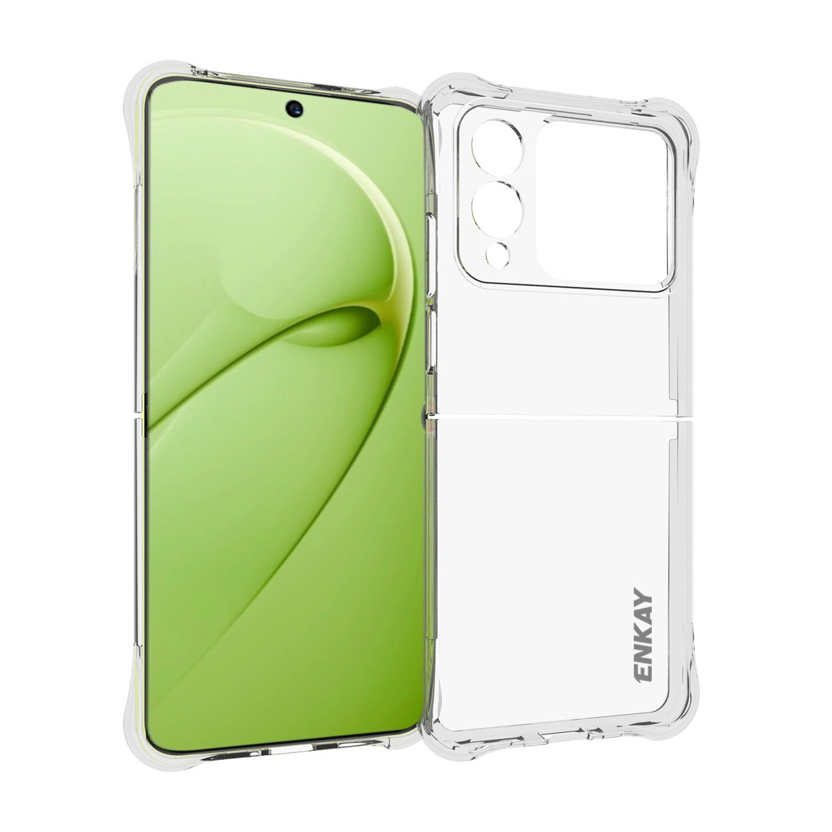 For Huawei nova Flip 5G Clear Phone Case ENKAY HAT PRINCE Shockproof Anti-Slip TPU Cover - Transparent