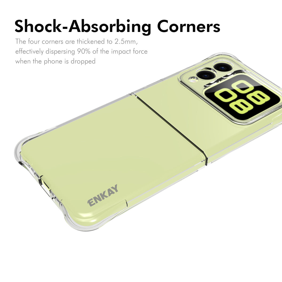 For Huawei nova Flip 5G Clear Phone Case ENKAY HAT PRINCE Shockproof Anti-Slip TPU Cover - Transparent