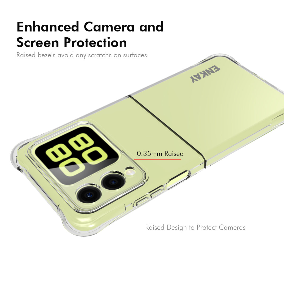 For Huawei nova Flip 5G Clear Phone Case ENKAY HAT PRINCE Shockproof Anti-Slip TPU Cover - Transparent