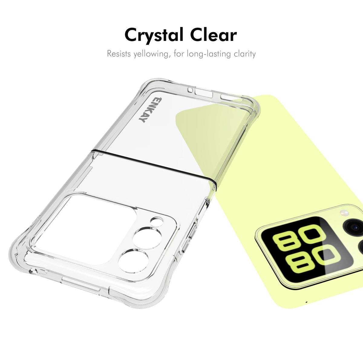 For Huawei nova Flip 5G Clear Phone Case ENKAY HAT PRINCE Shockproof Anti-Slip TPU Cover - Transparent
