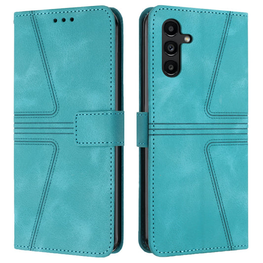 For Samsung Galaxy A16 5G / A16 4G Case Triangle Imprinted Anti-Scratch Phone Wallet Cover - Green