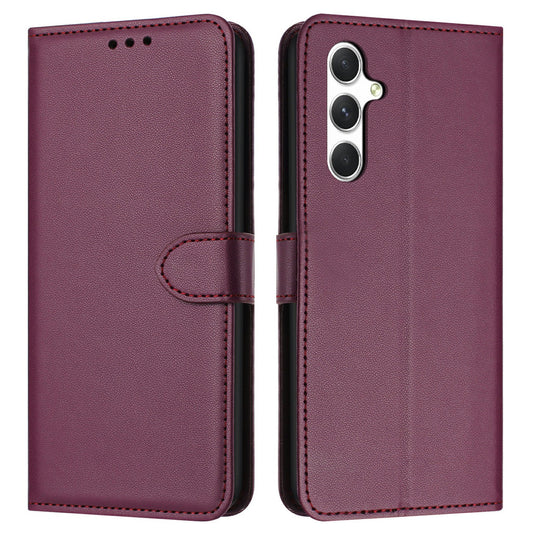 For Samsung Galaxy A16 5G / A16 4G Wallet Phone Case Leather Stand Cover with Strap - Purple
