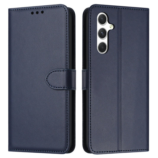 For Samsung Galaxy A16 5G / A16 4G Wallet Phone Case Leather Stand Cover with Strap - Blue