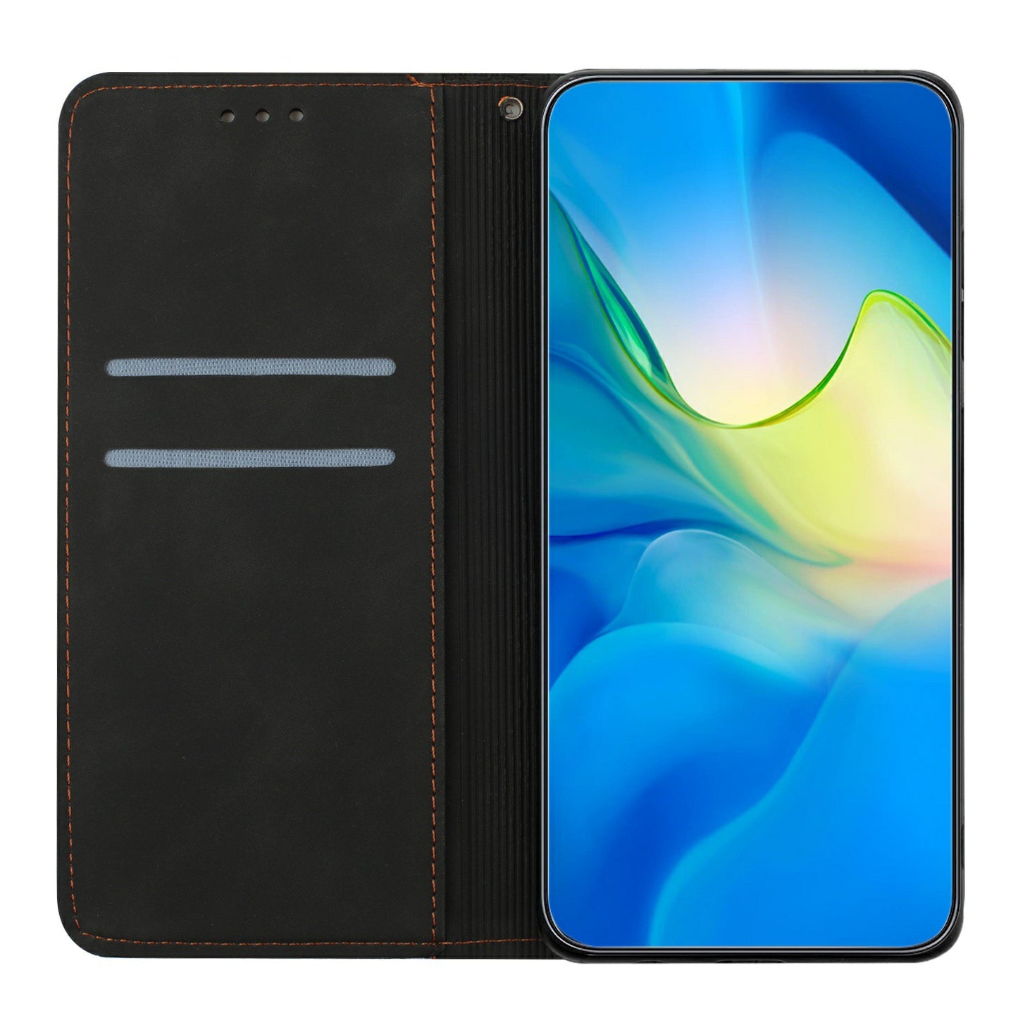 For Samsung Galaxy A16 5G / A16 4G Case Imprinted Flower Wallet Stand Leather Phone Cover - Black