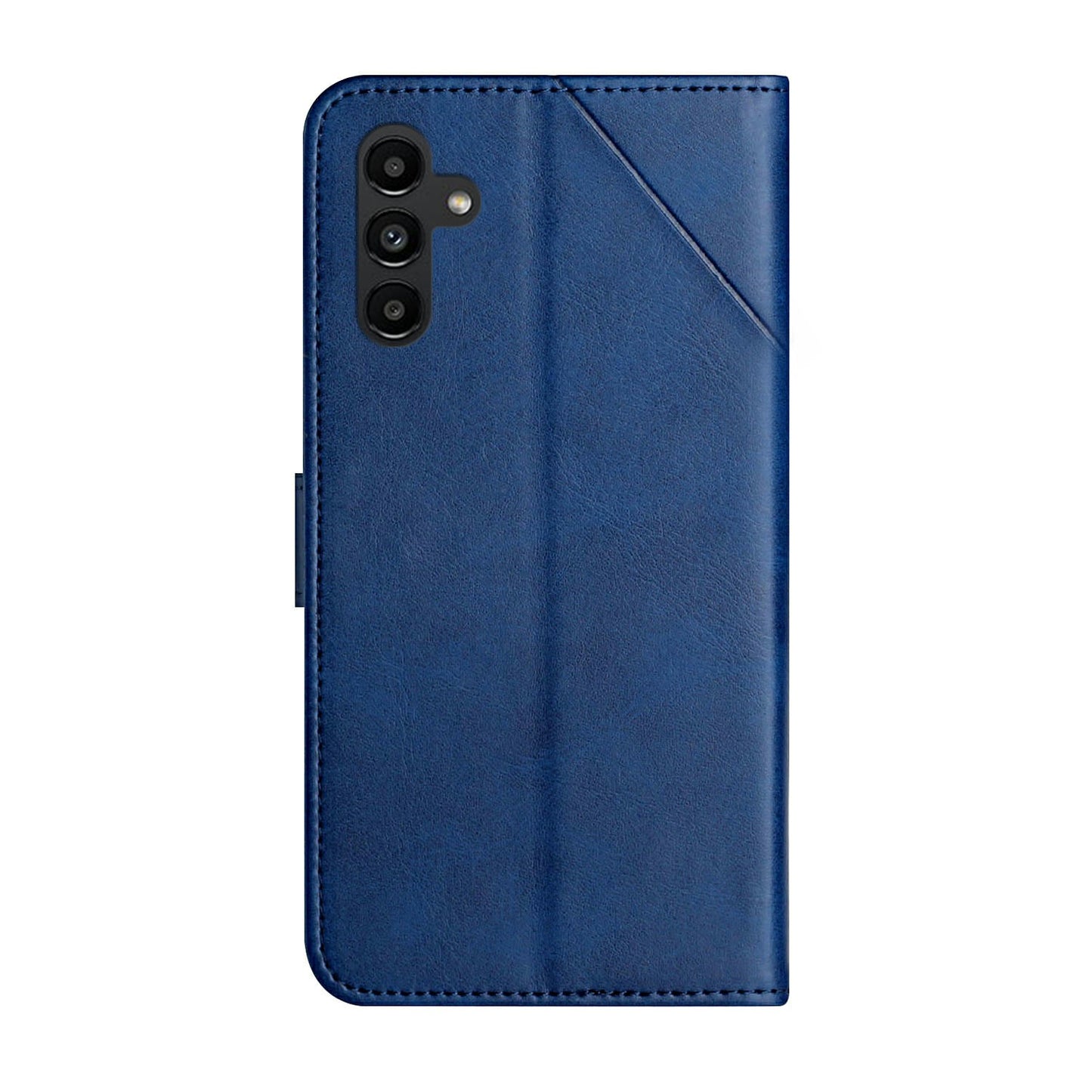 For Samsung Galaxy A16 5G / A16 4G Leather Case Line Pattern Wallet Phone Cover - Blue
