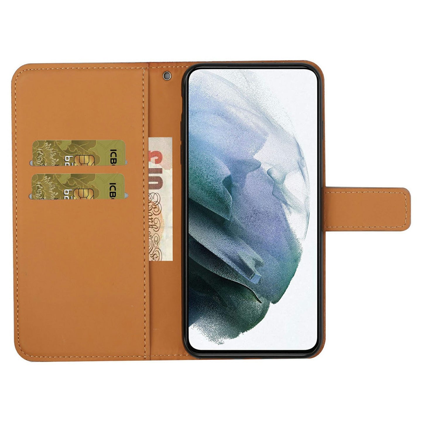 For Samsung Galaxy A16 5G / A16 4G Leather Case Ethnic Style Phone Wallet Cover with Strap - Brown