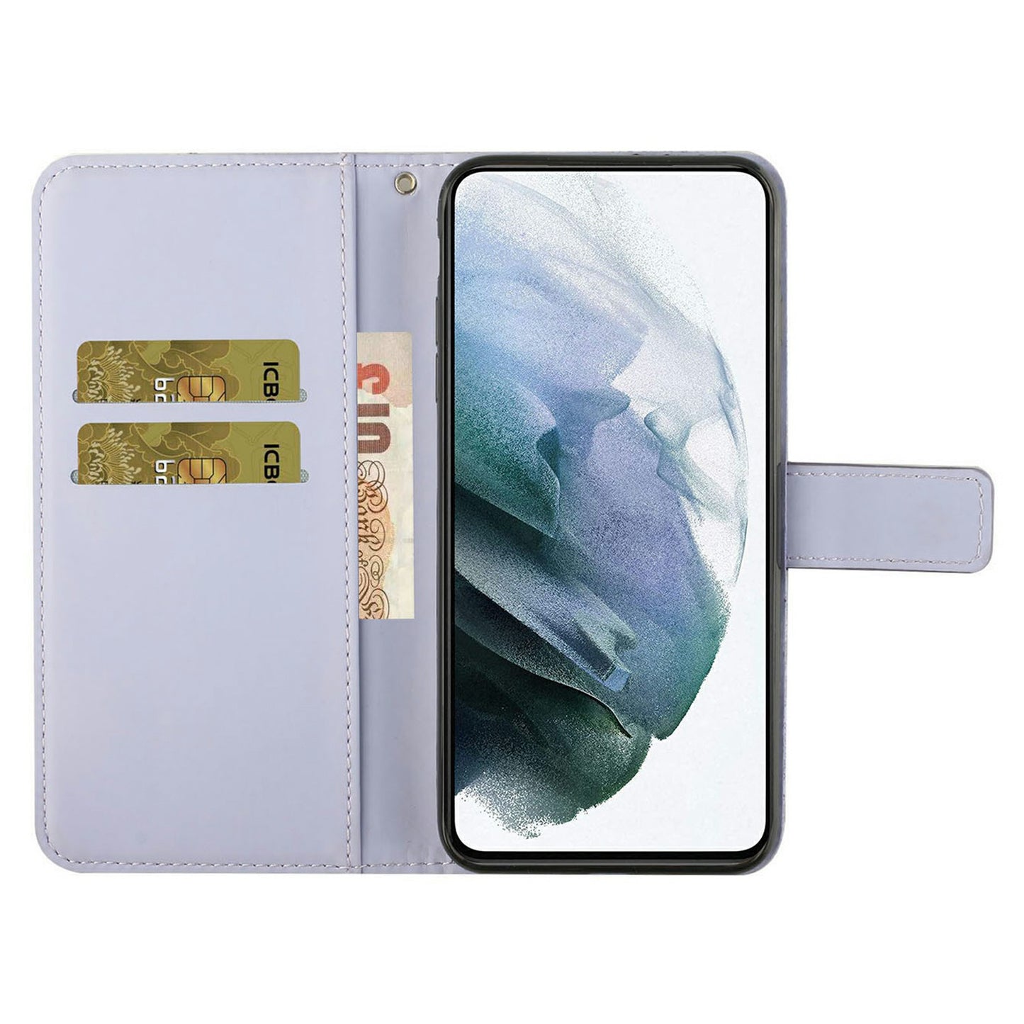 For Samsung Galaxy A16 5G / A16 4G Leather Case Ethnic Style Phone Wallet Cover with Strap - Purple