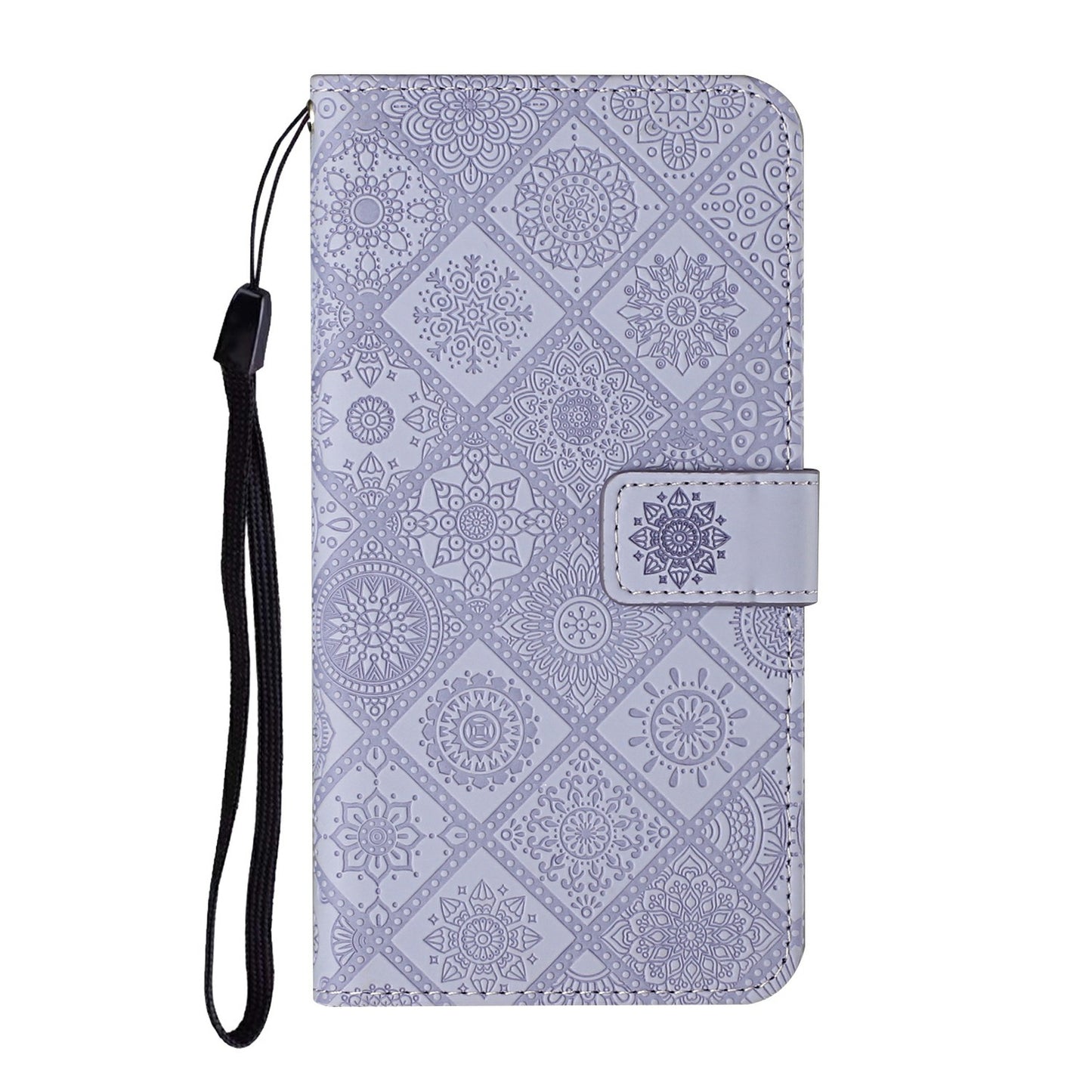 For Samsung Galaxy A16 5G / A16 4G Leather Case Ethnic Style Phone Wallet Cover with Strap - Purple