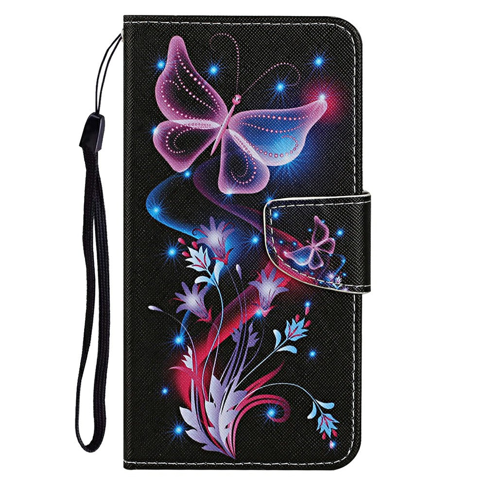 For Samsung Galaxy A16 5G / A16 4G Case Pattern Printing Protective Leather Folio Phone Cover - Glowing Butterfly