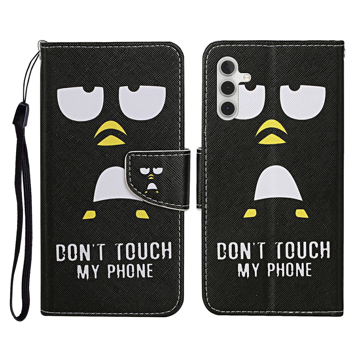 For Samsung Galaxy A16 5G / A16 4G Case Pattern Printing Protective Leather Folio Phone Cover - Penguin