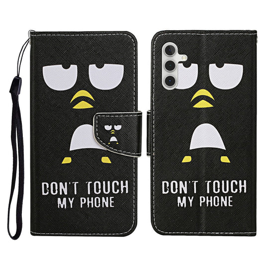 For Samsung Galaxy A16 5G / A16 4G Case Pattern Printing Protective Leather Folio Phone Cover - Penguin
