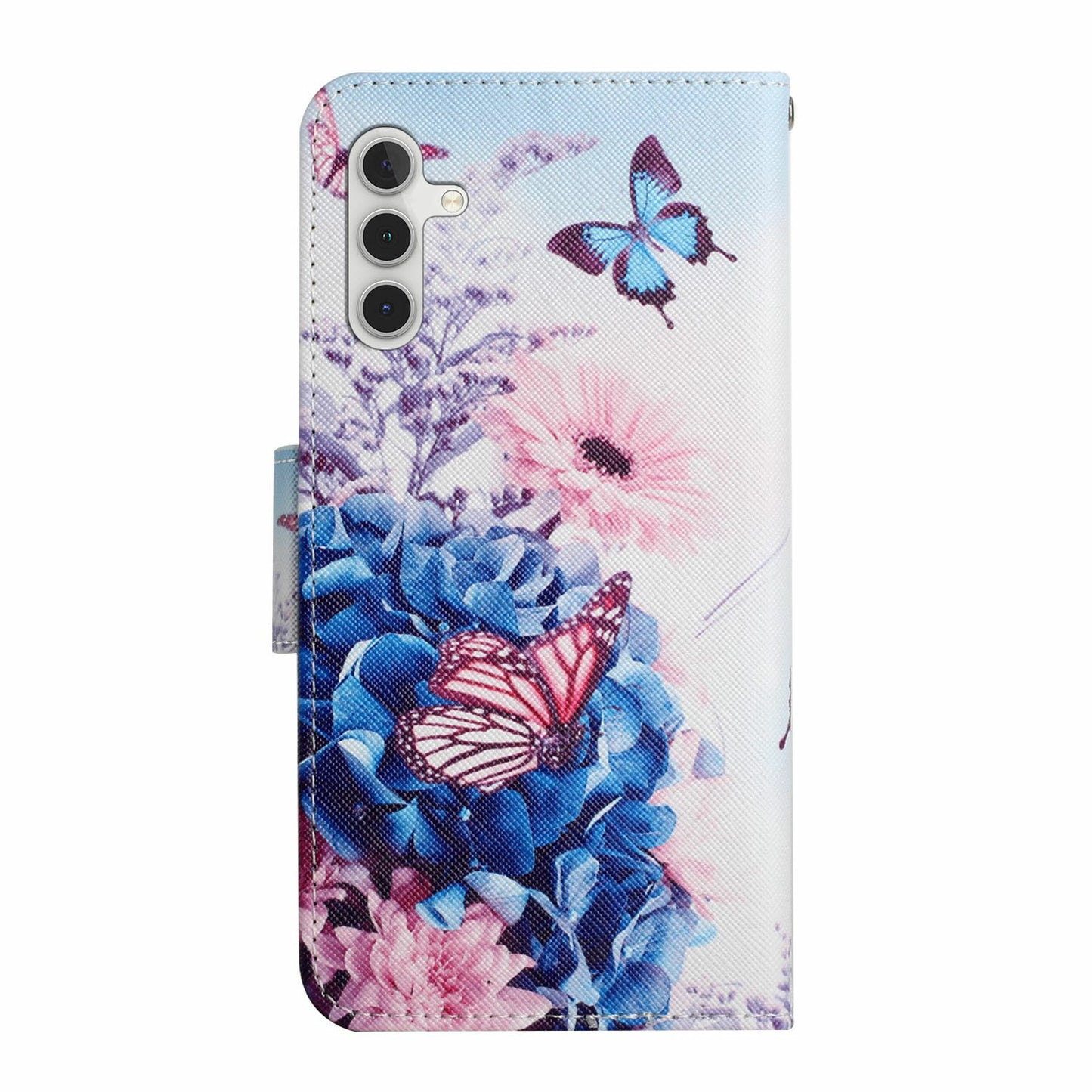 For Samsung Galaxy A16 5G / A16 4G Case Pattern Printing Protective Leather Folio Phone Cover - Purple Butterfly