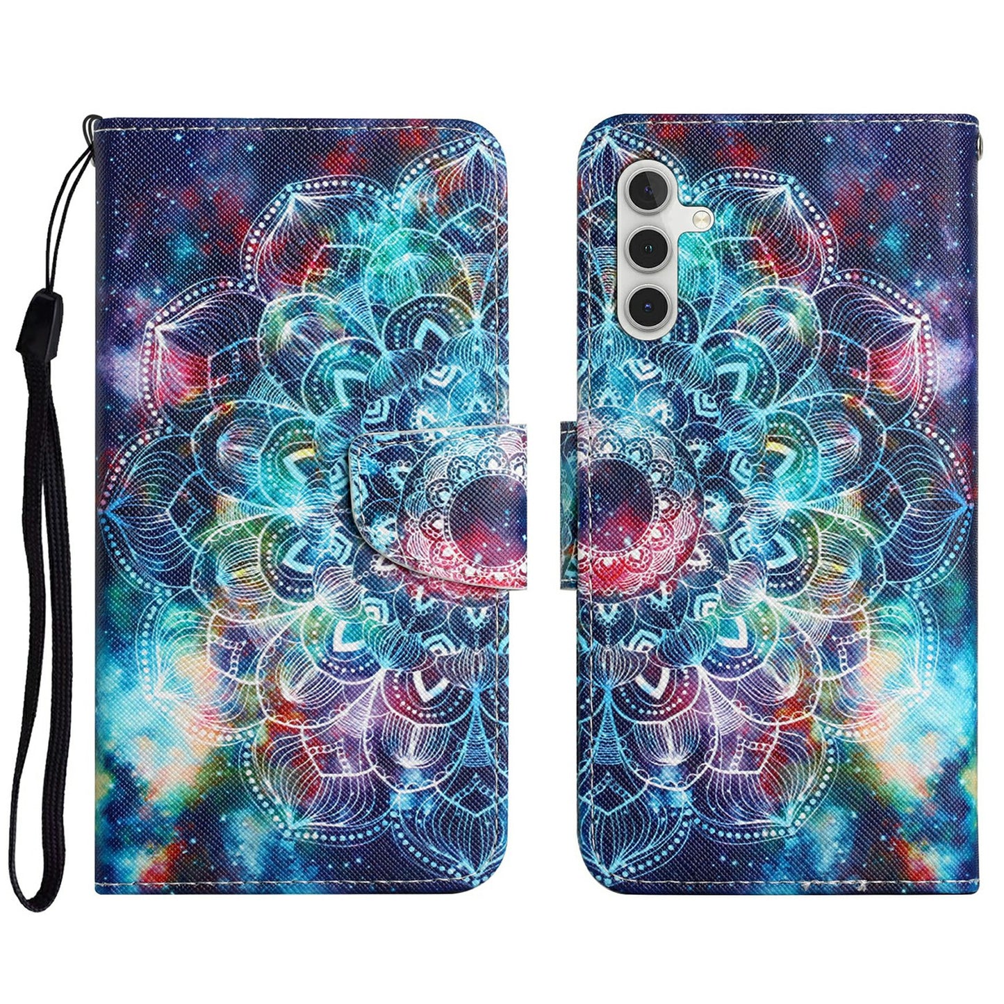 For Samsung Galaxy A16 5G / A16 4G Case Pattern Printing Protective Leather Folio Phone Cover - Galaxy Mandala
