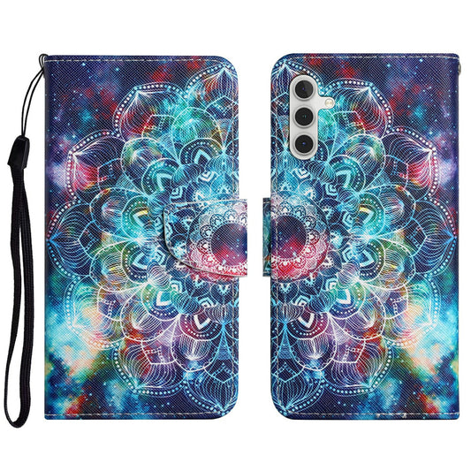 For Samsung Galaxy A16 5G / A16 4G Case Pattern Printing Protective Leather Folio Phone Cover - Galaxy Mandala