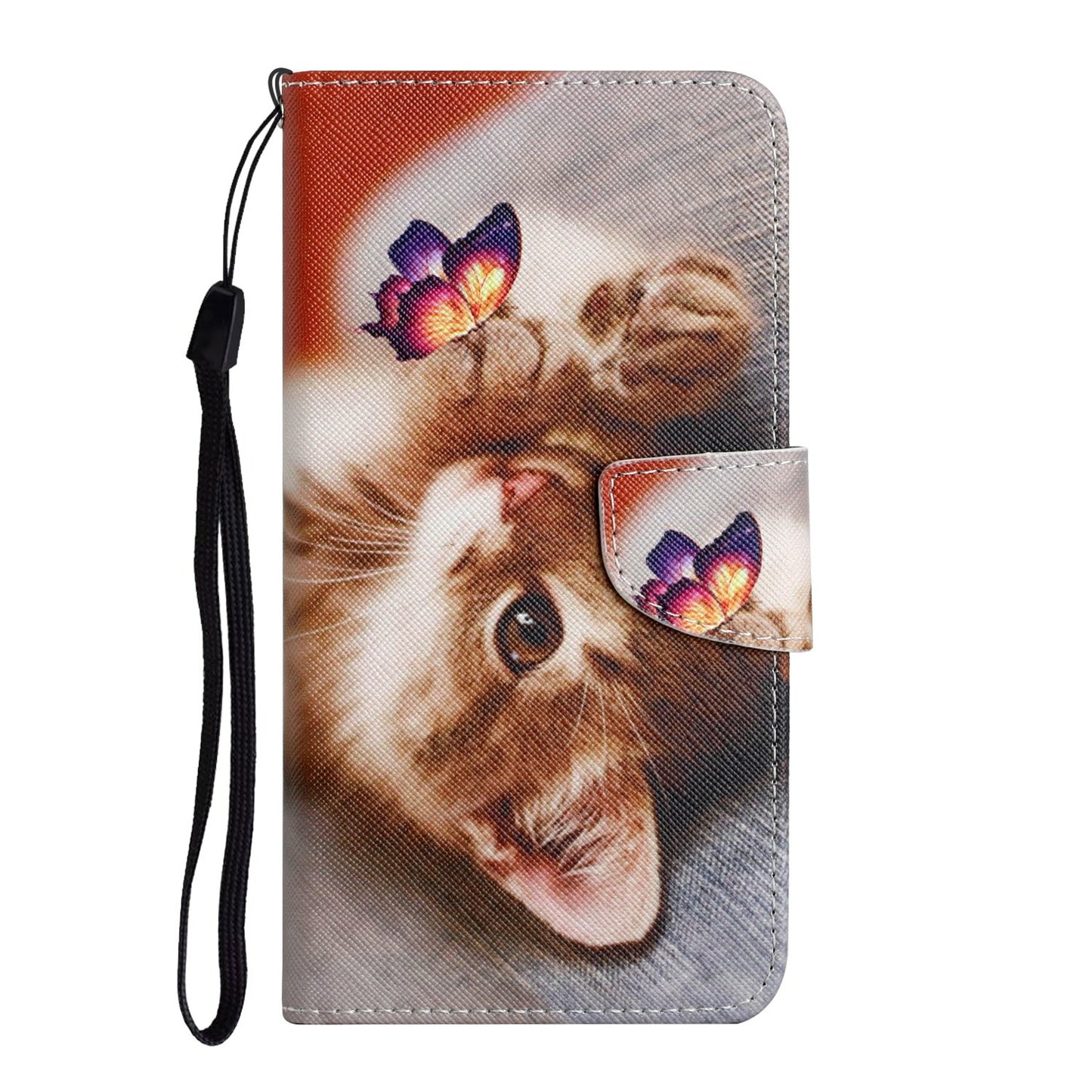 For Samsung Galaxy A16 5G / A16 4G Case Pattern Printing Protective Leather Folio Phone Cover - Butterfly Cat