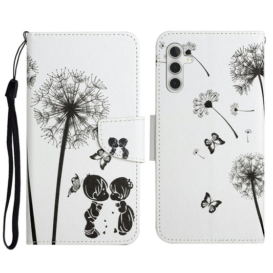 For Samsung Galaxy A16 5G / A16 4G Case Pattern Printing Protective Leather Folio Phone Cover - Dandelion