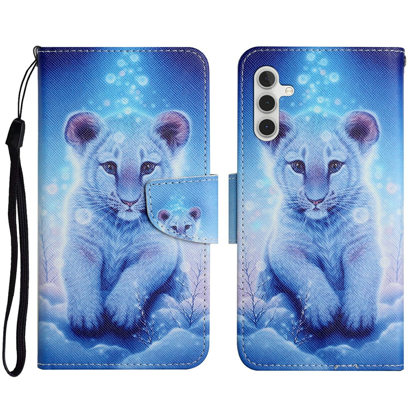 For Samsung Galaxy A16 5G / A16 4G Case Pattern Printing Protective Leather Folio Phone Cover - Little Leopard