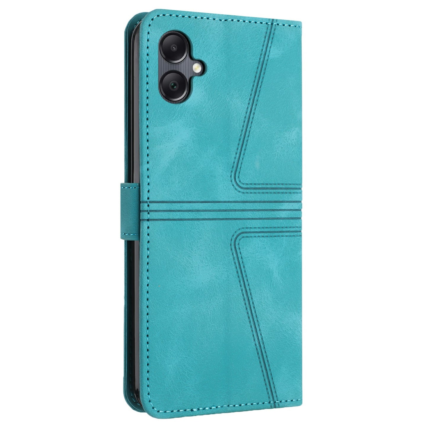 For Samsung Galaxy A06 Case Triangle Imprinted Anti-Scratch Phone Wallet Cover - Green