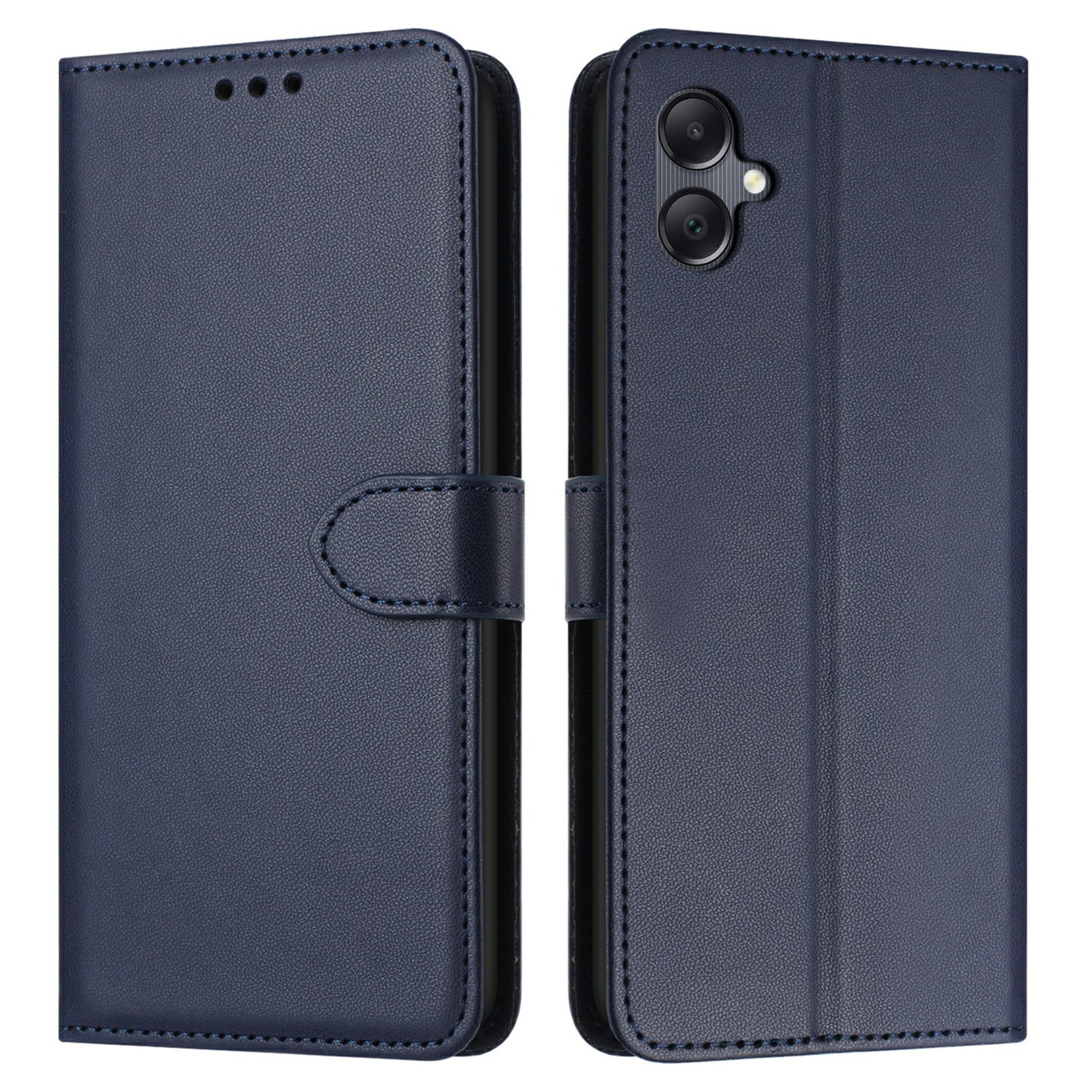 For Samsung Galaxy A06 Wallet Phone Case Leather Stand Cover with Strap - Blue
