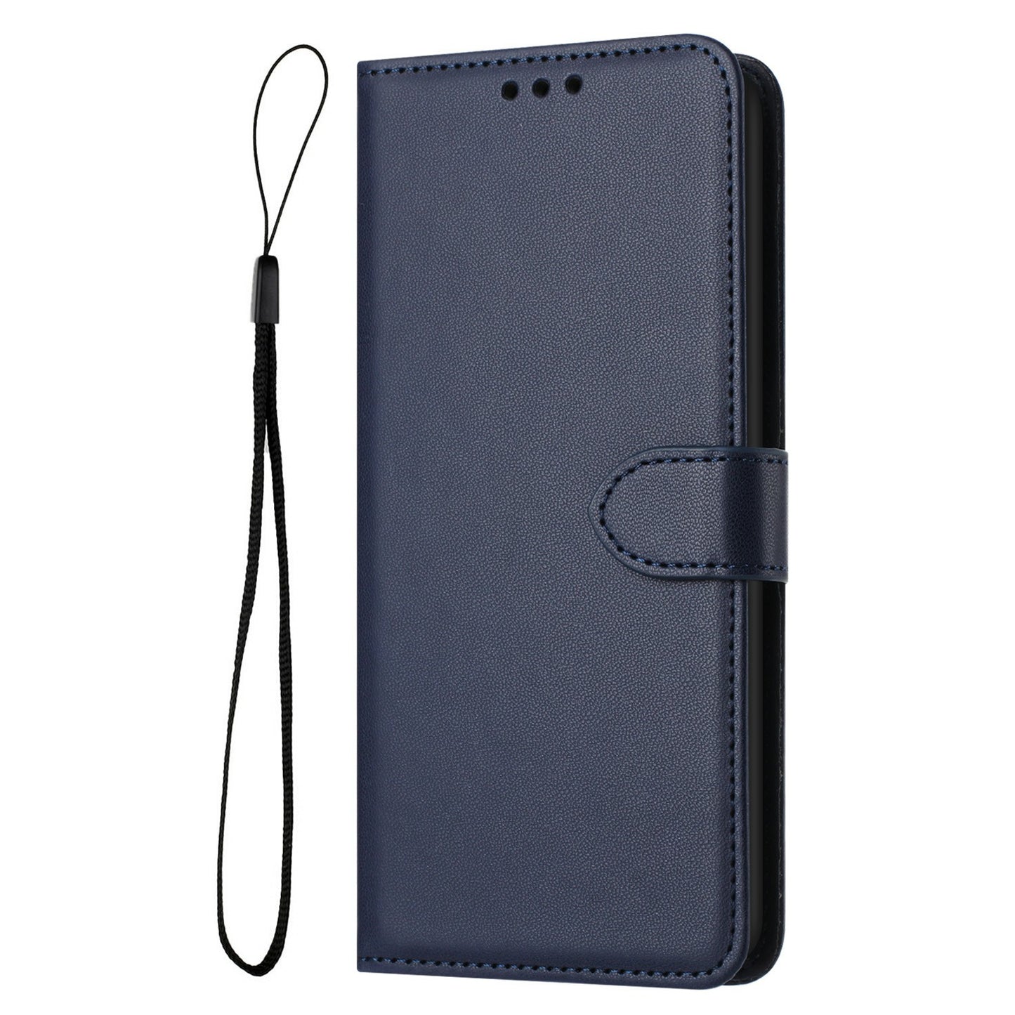 For Samsung Galaxy A06 Wallet Phone Case Leather Stand Cover with Strap - Blue