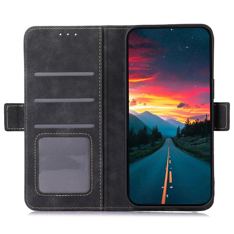 ABEEL For Motorola Edge 50 Neo 5G / Moto S50 5G / Thinkphone 25 5G Case Retro Leather Phone Cover Wallet Stand View - Black