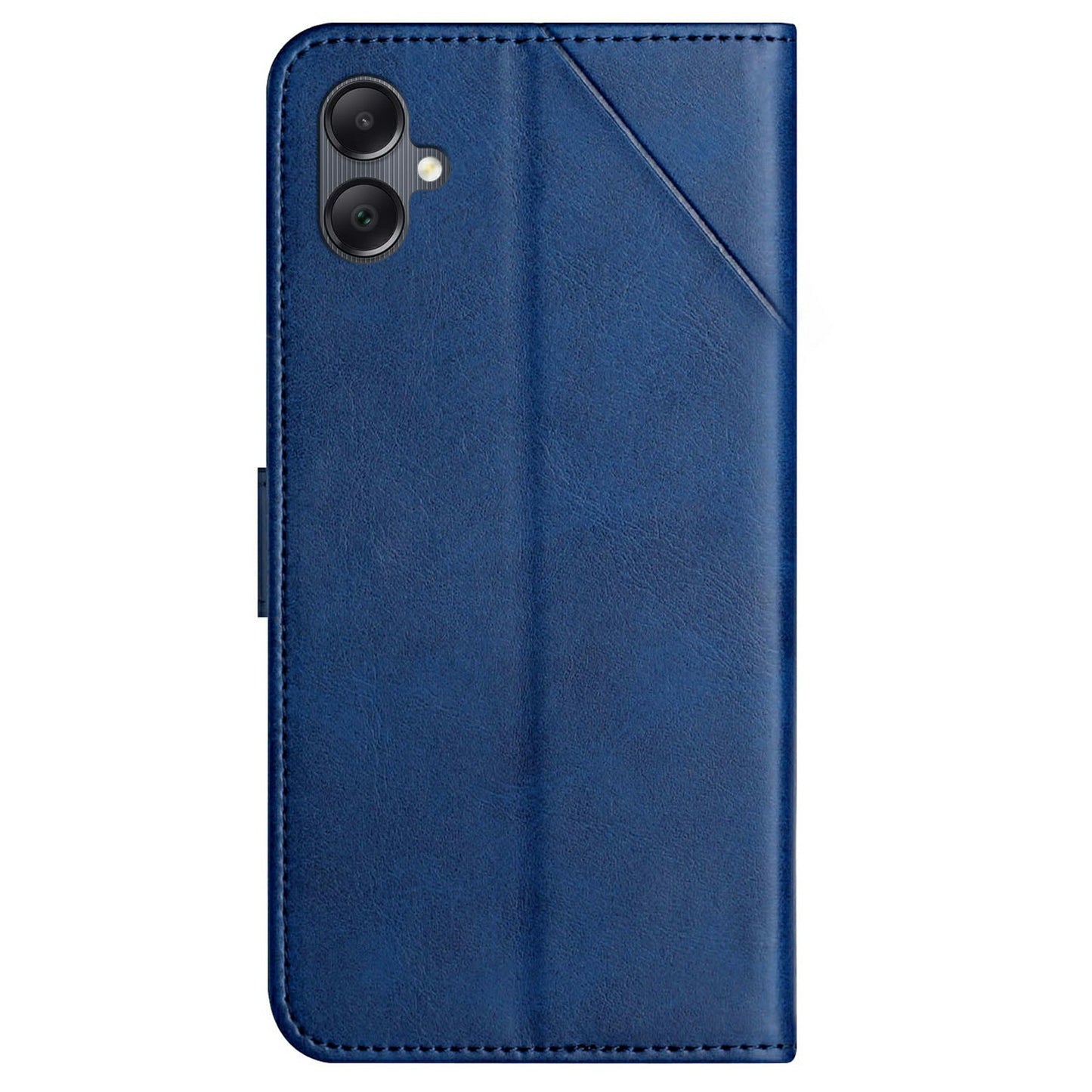 For Samsung Galaxy A06 Leather Case Line Pattern Wallet Phone Cover - Blue