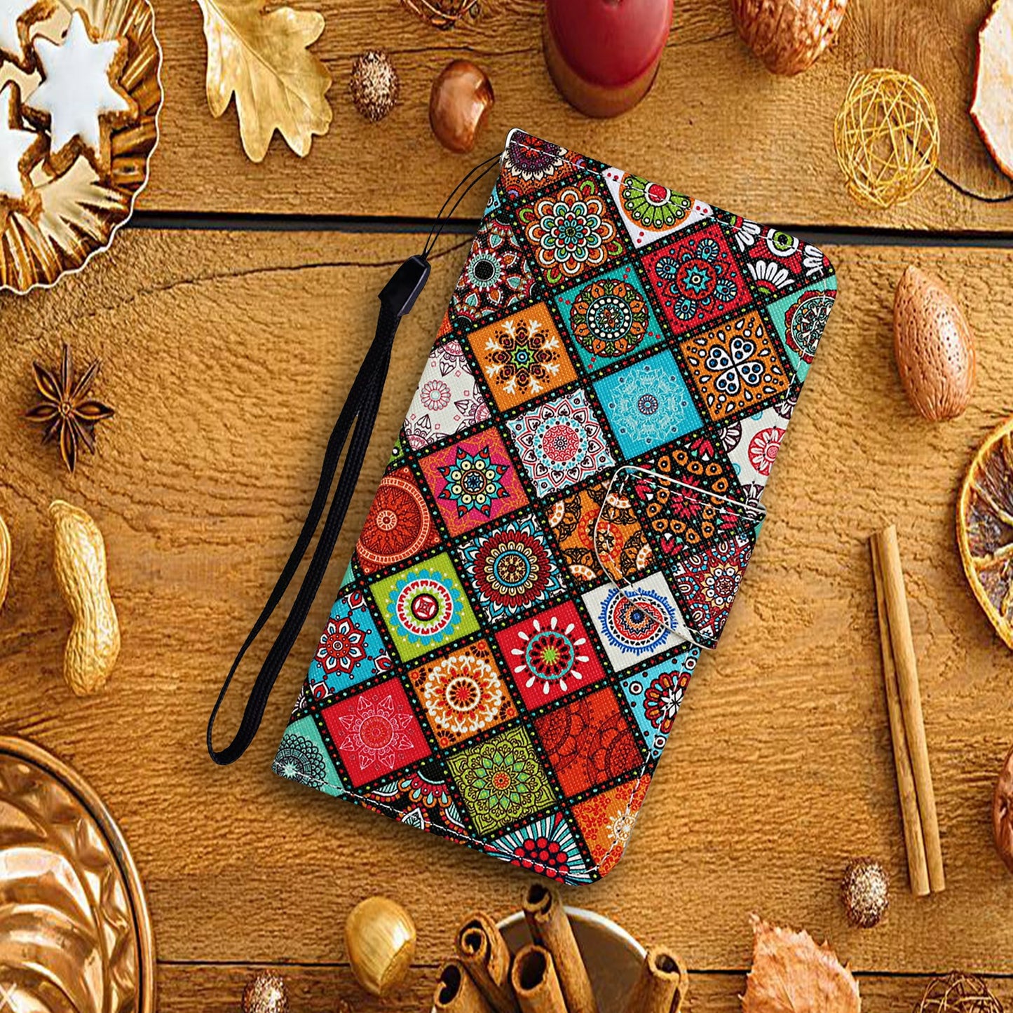 For Samsung Galaxy A06 Case Pattern Printing Protective Leather Folio Phone Cover - Ethnic Style
