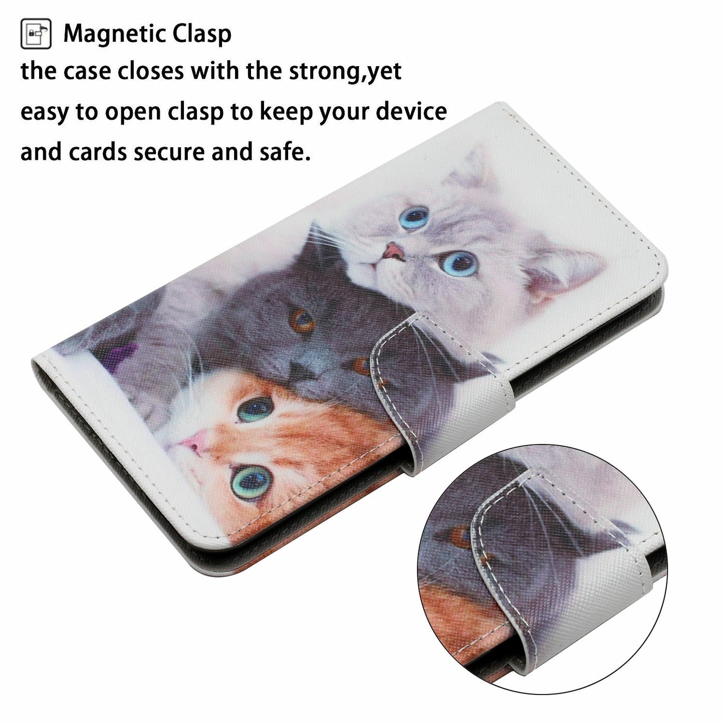 For Samsung Galaxy A06 Case Pattern Printing Protective Leather Folio Phone Cover - Three Cats