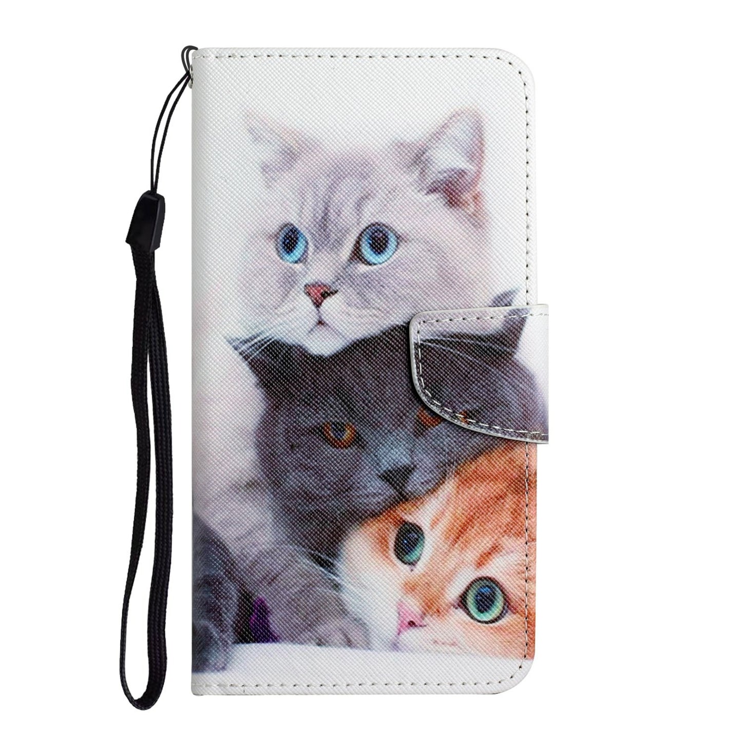 For Samsung Galaxy A06 Case Pattern Printing Protective Leather Folio Phone Cover - Three Cats
