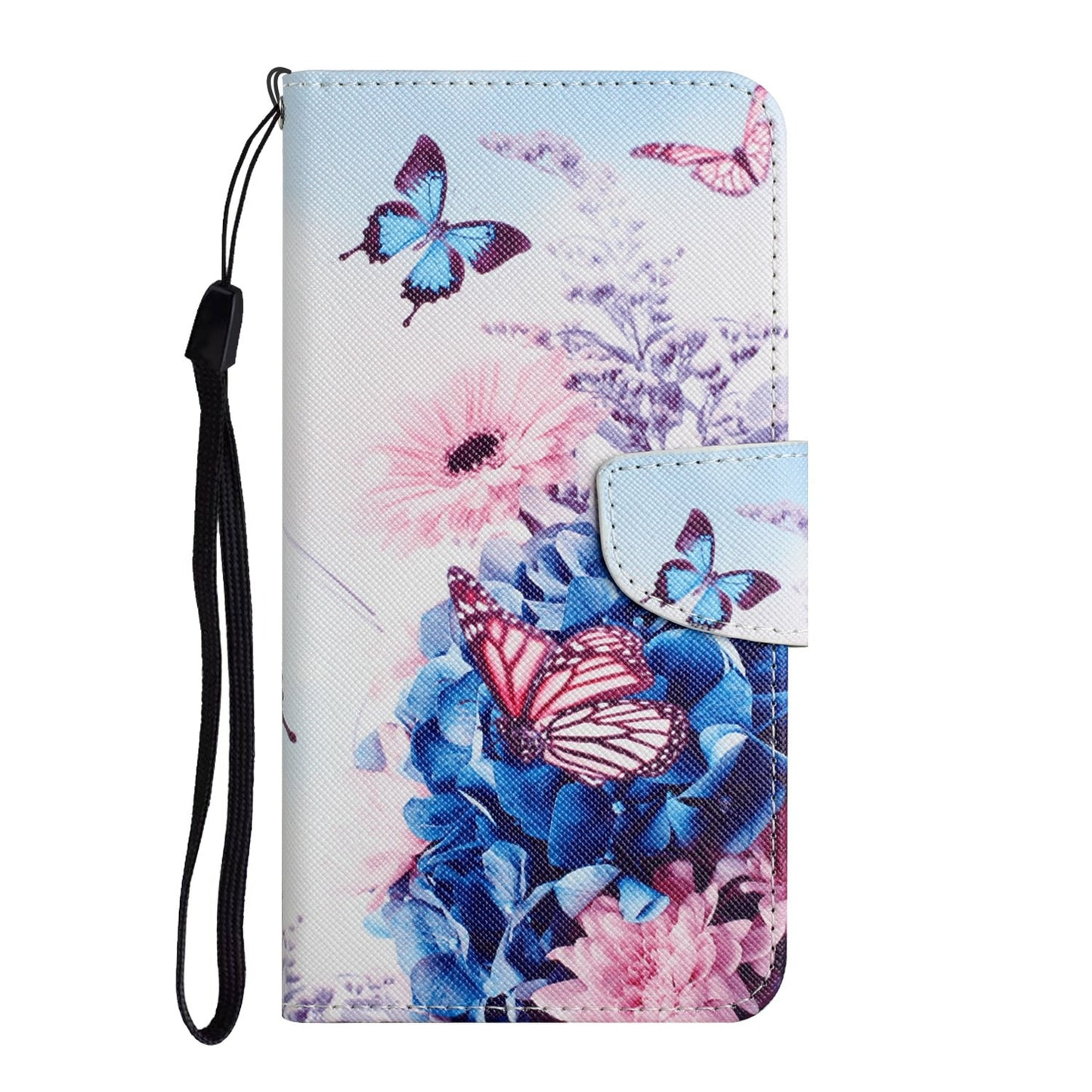 For Samsung Galaxy A06 Case Pattern Printing Protective Leather Folio Phone Cover - Purple Butterfly