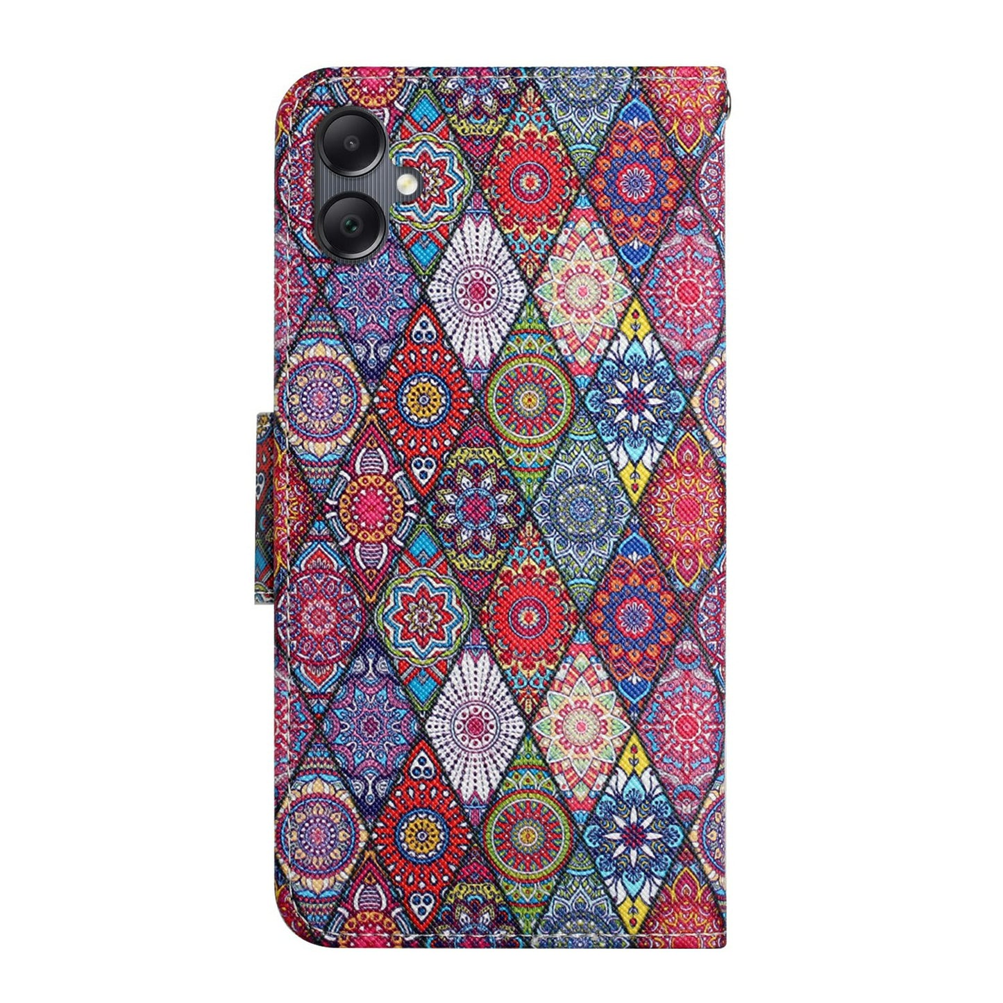 For Samsung Galaxy A06 Case Pattern Printing Protective Leather Folio Phone Cover - Rhombus Kaleidoscope