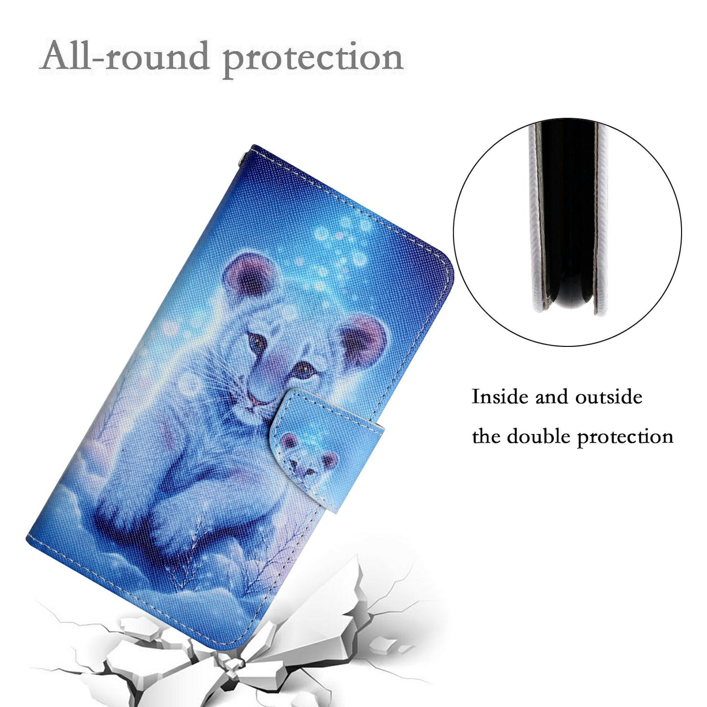 For Samsung Galaxy A06 Case Pattern Printing Protective Leather Folio Phone Cover - Little Leopard