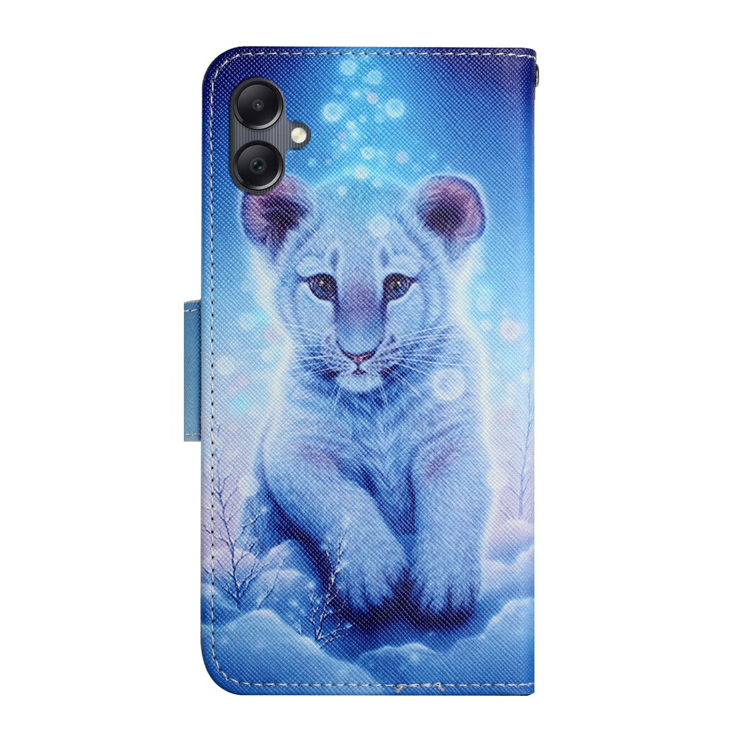 For Samsung Galaxy A06 Case Pattern Printing Protective Leather Folio Phone Cover - Little Leopard