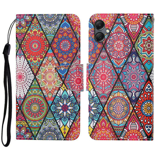 For Samsung Galaxy A06 Case Pattern Printing Protective Leather Folio Phone Cover - Rhombus Totem
