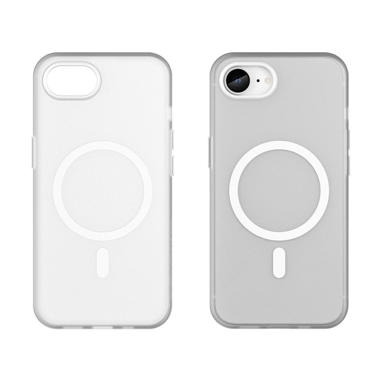 For iPhone 16e Case Compatible with MagSafe TPU + PC Slim Matte Translucent Phone Cover - White