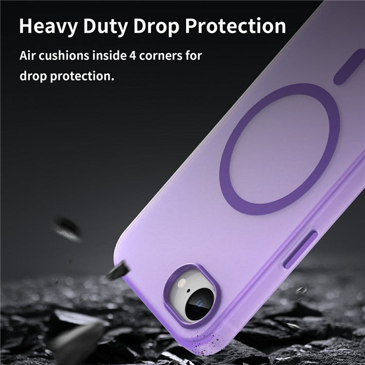 For iPhone 16e Case Compatible with MagSafe TPU + PC Slim Matte Translucent Phone Cover - Dark Purple