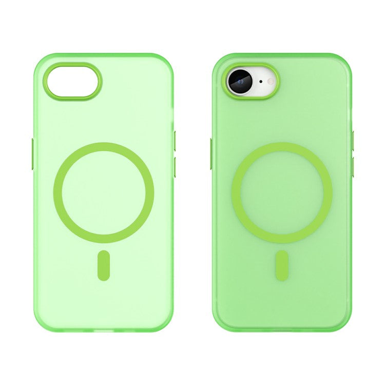 For iPhone 16e Case Compatible with MagSafe TPU + PC Slim Matte Translucent Phone Cover - Green