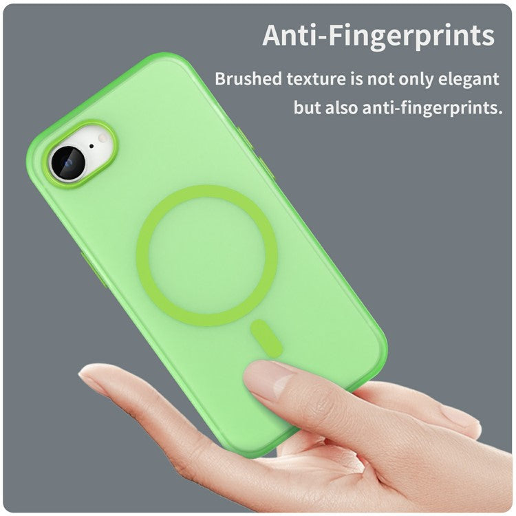 For iPhone 16e Case Compatible with MagSafe TPU + PC Slim Matte Translucent Phone Cover - Green