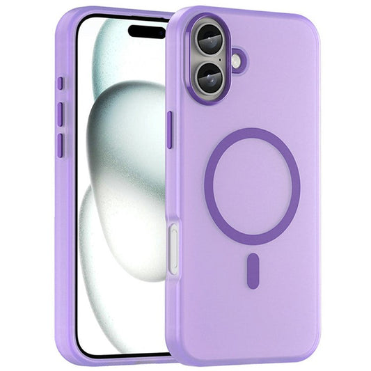For iPhone 16 Plus Case Compatible with MagSafe TPU + PC Slim Matte Translucent Phone Cover - Dark Purple