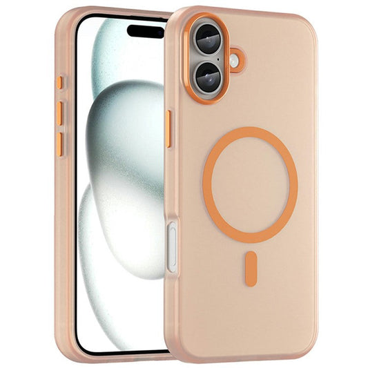 For iPhone 16 Plus Case Compatible with MagSafe TPU + PC Slim Matte Translucent Phone Cover - Orange