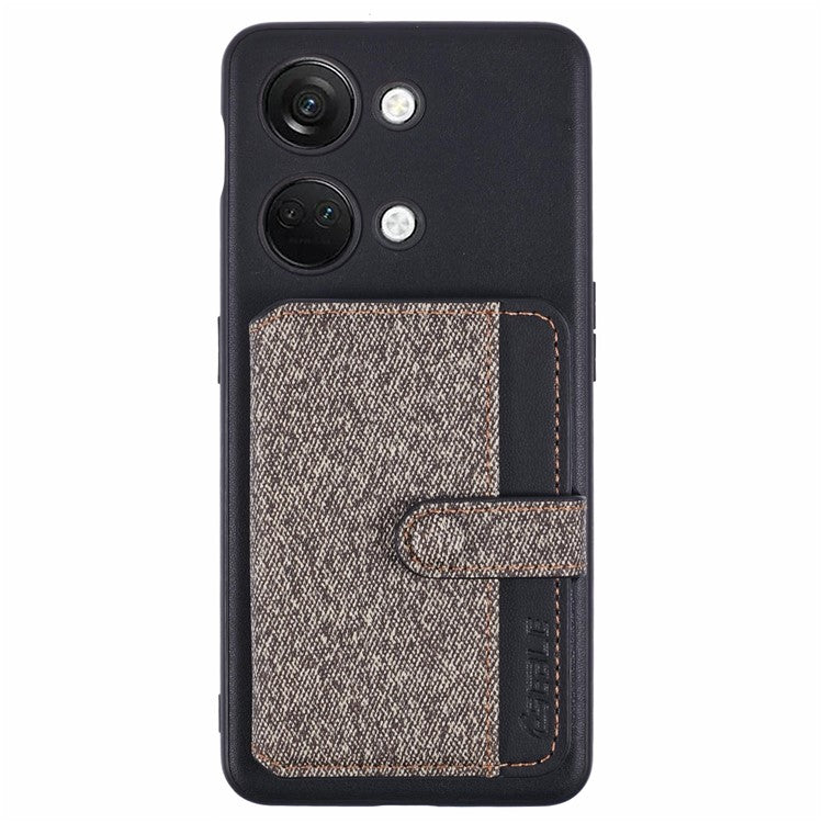 For OnePlus Ace 2V Phone Case Adhesive Card Bag Color Matching with Kickstand - Grey