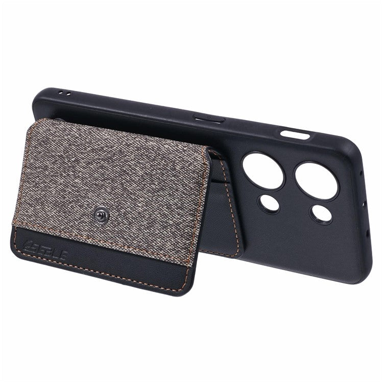 For OnePlus Ace 2V Phone Case Adhesive Card Bag Color Matching with Kickstand - Grey