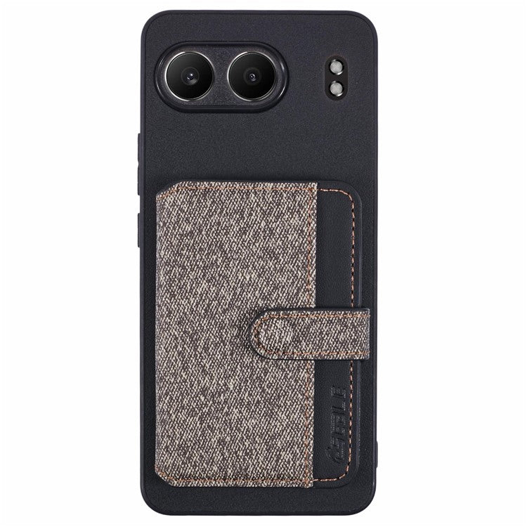 For OnePlus Nord 4 Phone Case Adhesive Card Bag Color Matching with Kickstand - Grey