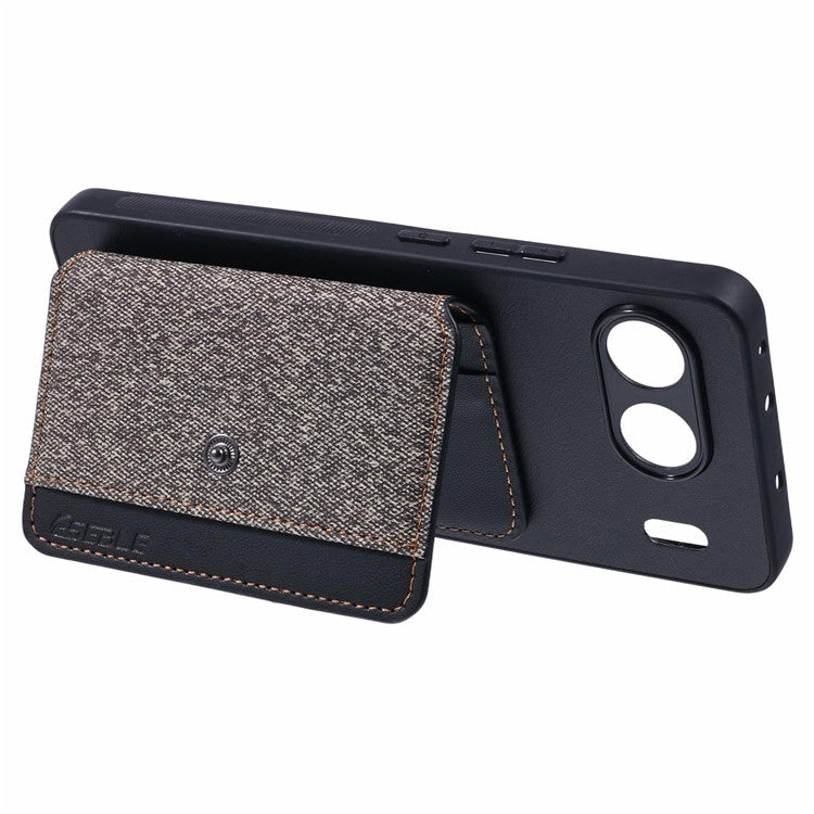 For OnePlus Nord 4 Phone Case Adhesive Card Bag Color Matching with Kickstand - Grey